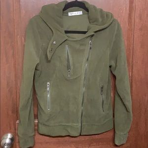 Long sleeved hooded Hunter green jacket